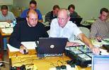 Attendees at the Echelon workshop (from left, front): Carel Schaap, <i>Adaptive Resource Engineers</i>; Hannes Smit, <i>Deman</i>; Ben Duvenage, <i>Spero Group</i>. (Back): Darryl Fokming, <i>Enviroware Construction</i>; Kevin Lesser, <i>EBV Electrolink</i>; Fanie Scriven, <i>Deman</i>; Waldemar Wandschneider, <i>Deman</i>